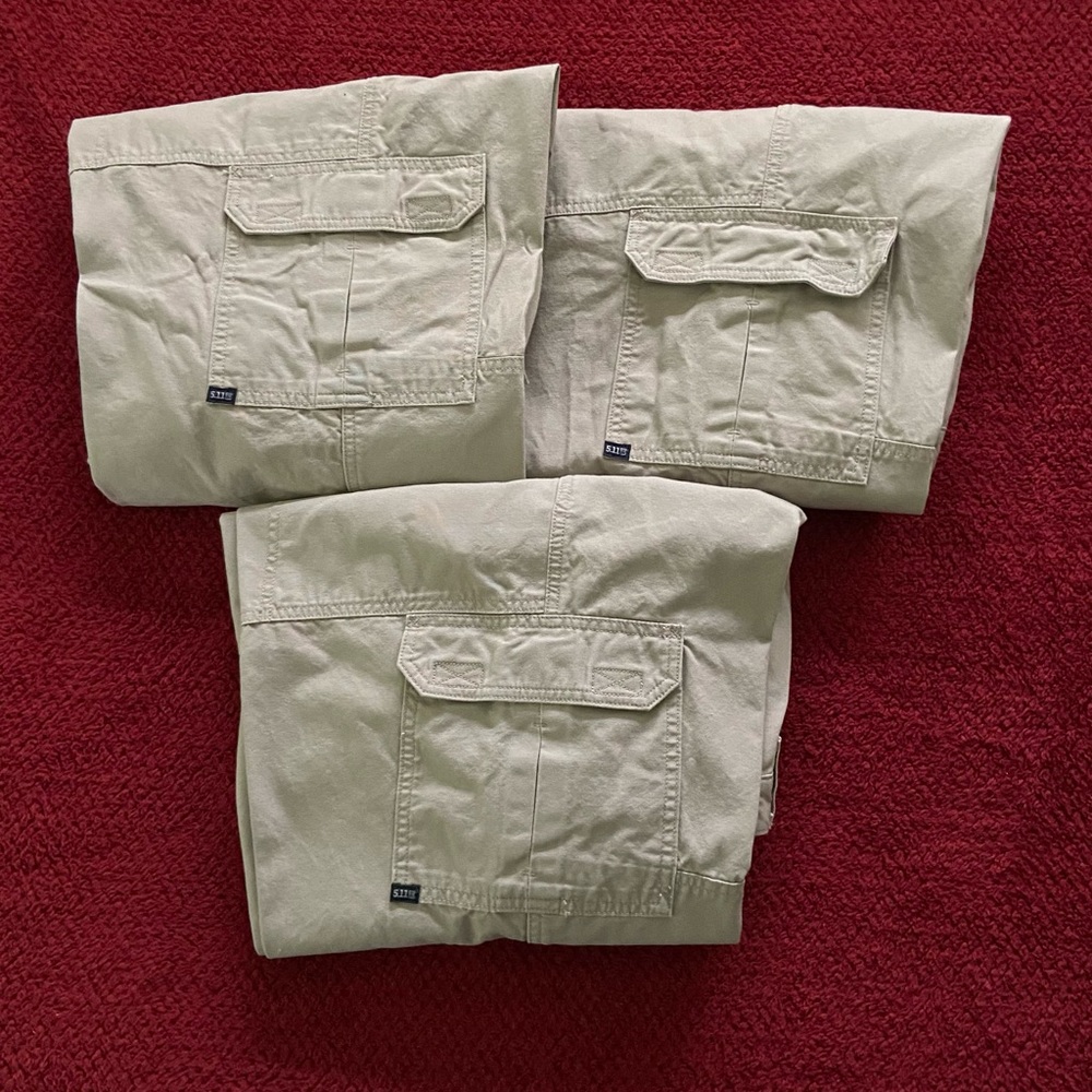 LOT OF 3 PAIRS 5.11 TACTICAL MEN’S WORK PANTS SIZE 40 (W40 L32) STYLE 74251
